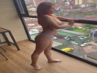 Big tits Redhead Latina cutie With Asshole Tattoo Sucks penis And Is Nervous
