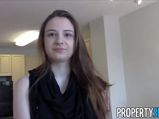 Propertysex - jovem real propriedade agente com grande natural tetas caseiro xxx clipe